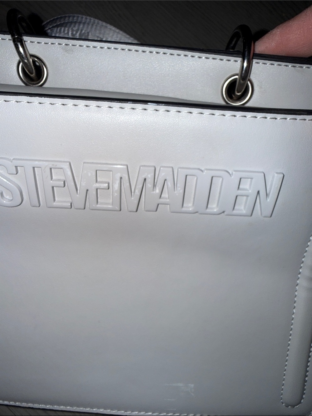 Steve Madden White Logo Satchel with Detachable Pouch - Picture 8 of 8